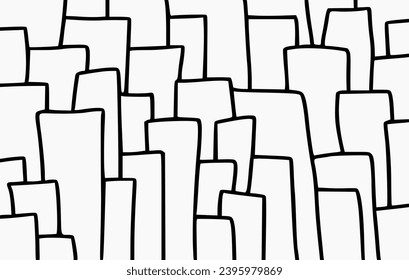 Abstract building texture. Rectangular geometric background with black and white.