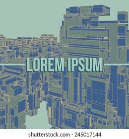 Abstract building. Vector background.