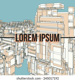 Abstract building. Vector background.