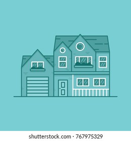 Abstract building vector flat illustration.