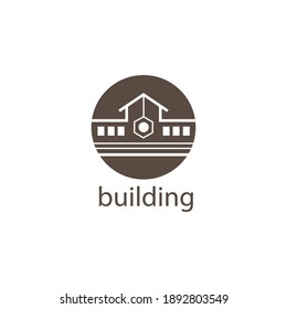abstract building vector illustration line logo circle design template