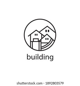 plantilla de diseño de círculo de la línea de la ilustración del vector de construcción abstracta