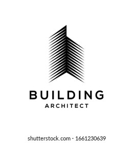 Abstract Building vector logo design isolated on white background