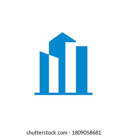 Vector de construcción abstracto, logotipo inmobiliario