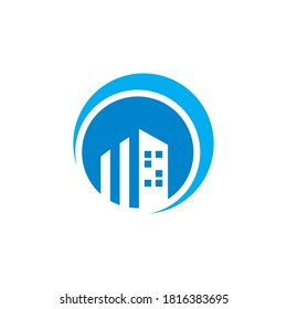 Vector de construcción abstracto, logotipo inmobiliario