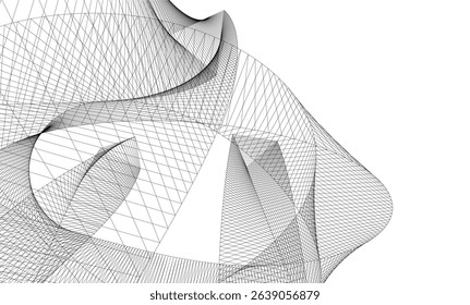 Abstract buildings 3d. Architectural background