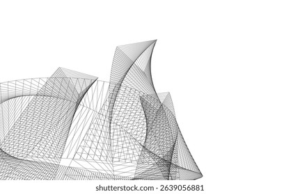 Abstract buildings 3d. Architectural background