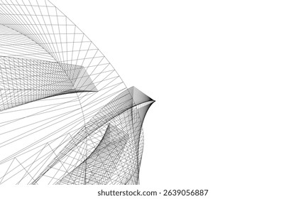 Abstract buildings 3d. Architectural background