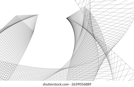 Abstract buildings 3d. Architectural background