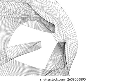 Abstract buildings 3d. Architectural background