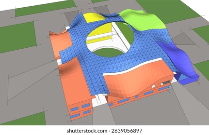 Abstract buildings 3d. Architectural background