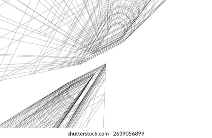 Abstract buildings 3d. Architectural background