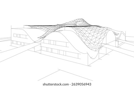 Abstract buildings 3d. Architectural background