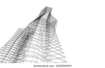 Abstract buildings 3d. Architectural background