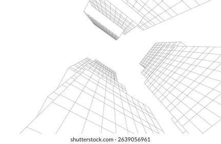 Abstract buildings 3d. Architectural background