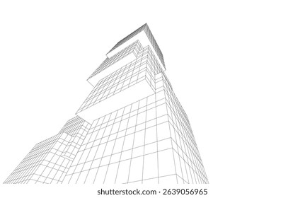 Abstract buildings 3d. Architectural background