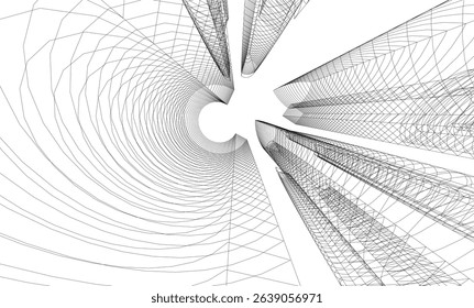 Abstract buildings 3d. Architectural background