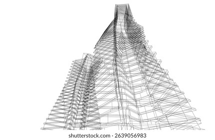 Abstract buildings 3d. Architectural background
