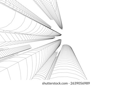 Abstract buildings 3d. Architectural background