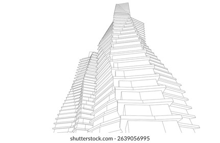 Abstract buildings 3d. Architectural background