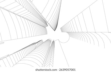Abstract buildings 3d. Architectural background