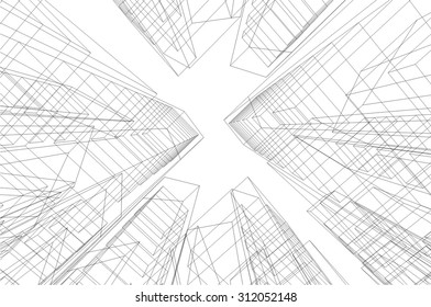 Edificios abstractos 3d. Antecedentes arquitectónicos
