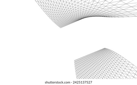 Abstrakte Gebäude Architektur 3D Zeichnung 
