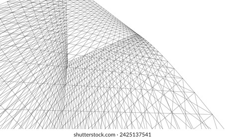 abstract buildings architectural 3d drawing 