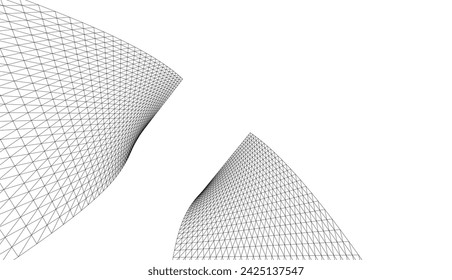 edificios abstractos dibujo 3d arquitectónico 