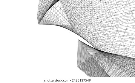 edificios abstractos dibujo 3d arquitectónico 