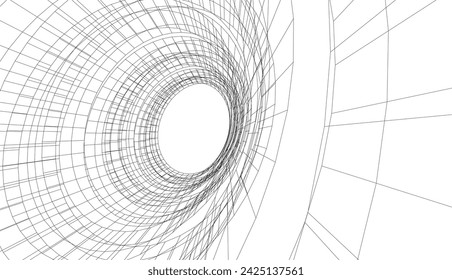 abstract buildings architectural 3d drawing 