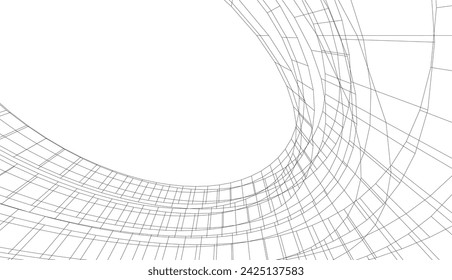 abstract buildings architectural 3d drawing 