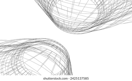 edificios abstractos dibujo 3d arquitectónico 