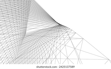 abstract buildings architectural 3d drawing 