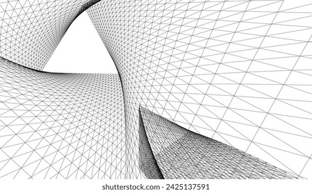 abstract buildings architectural 3d drawing 