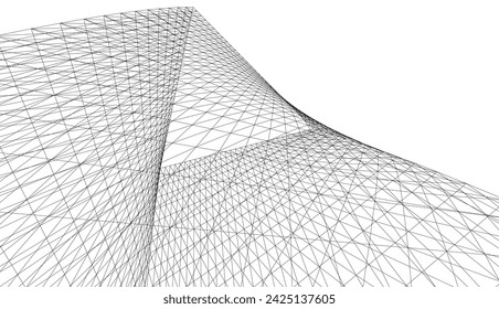 edificios abstractos dibujo 3d arquitectónico 