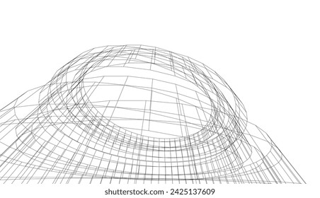edificios abstractos dibujo 3d arquitectónico 
