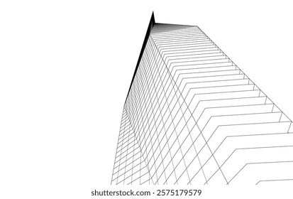 Abstract buildings architectural 3d drawing 