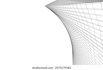 Abstract buildings architectural 3d drawing 
