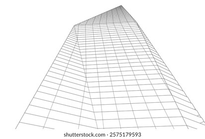 Abstract buildings architectural 3d drawing 