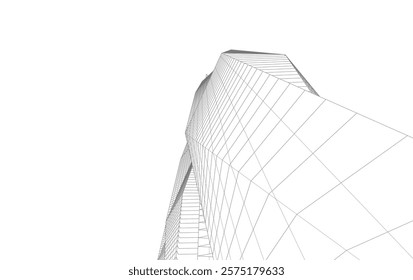 Abstract buildings architectural 3d drawing 