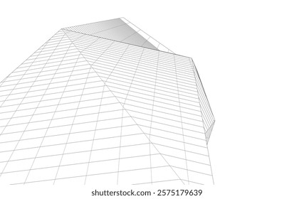Abstract buildings architectural 3d drawing 