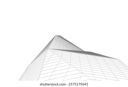 Abstract buildings architectural 3d drawing 