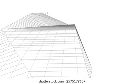Abstract buildings architectural 3d drawing 