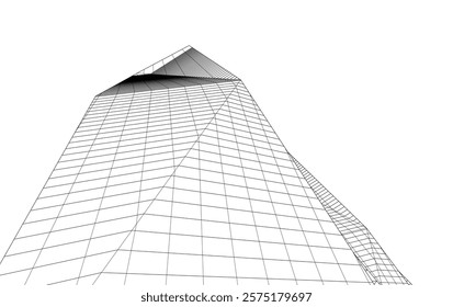 Abstract buildings architectural 3d drawing 