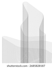 Abstract buildings, architectural 3d drawing 