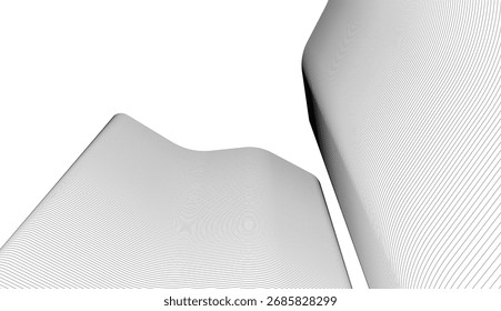 Edificios Abstractas, dibujo arquitectónico 3D 