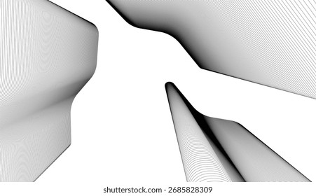 Edificios Abstractas, dibujo arquitectónico 3D 