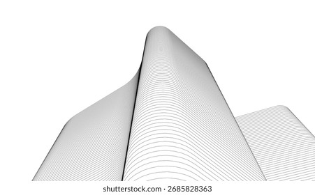 Edificios Abstractas, dibujo arquitectónico 3D 