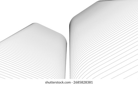 Abstract buildings, architectural 3d drawing 